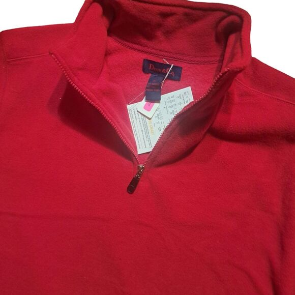 SALE!! NWT - Denim & Co RICH SCARLET Red Fleece 1/4 Zip Pullover, Size: XL-1X - Picture 4 of 7